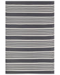 Outdoor Rug Mat Black and Light Grey Synthetic 120 x 180 cm Striped Pattern Modern Beliani