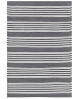 Outdoor Rug Mat Grey Synthetic 120 x 180 cm Striped Pattern Modern Beliani