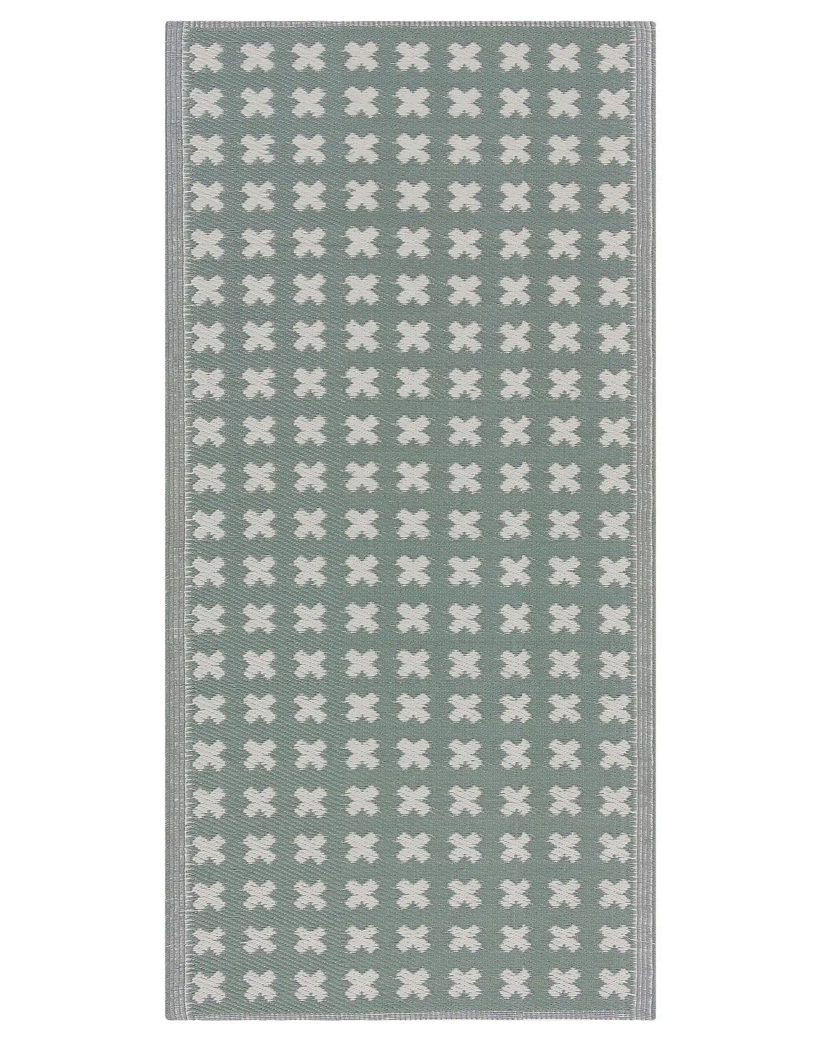 Outdoor Rug Mat Green Synthetic 90 x 180 cm Eco Friendly Modern Minimalist Beliani