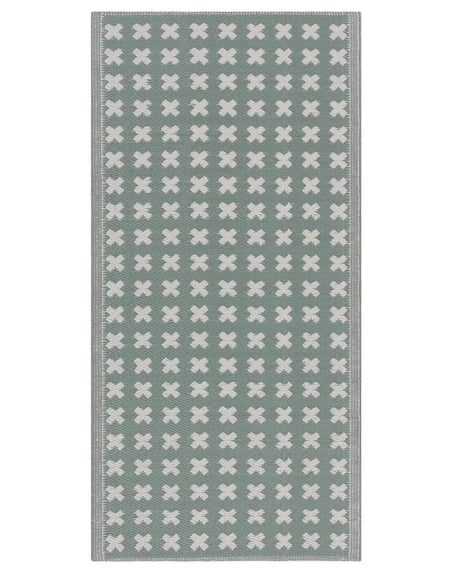 Outdoor Rug Mat Green Synthetic 90 x 180 cm Eco Friendly Modern Minimalist Beliani