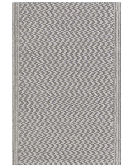 Outdoor Area Rug Grey Synthetic Materials Rectangular 60 x 90 cm Chevron Pattern Balcony Accessories Beliani