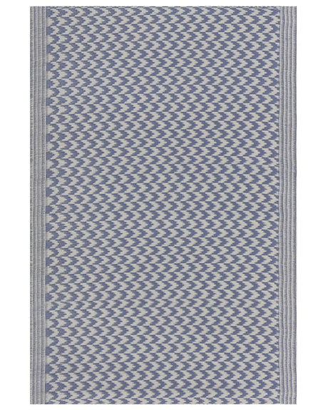 Outdoor Area Rug Navy Blue Synthetic Materials Rectangular 60 x 90 cm Chevron Pattern Balcony Accessories Beliani