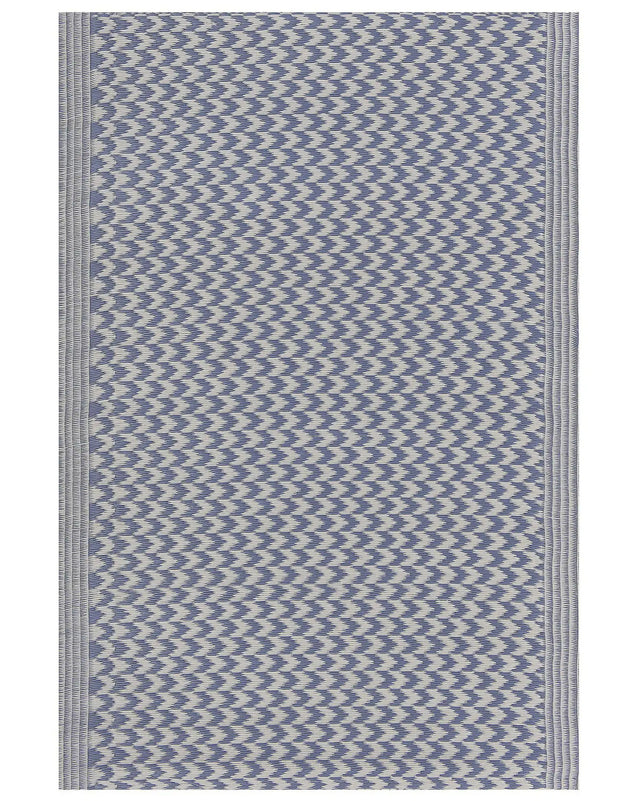 Outdoor Area Rug Navy Blue Synthetic Materials Rectangular 60 x 90 cm Chevron Pattern Balcony Accessories Beliani