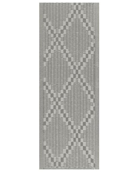 Outdoor Area Rug Grey 60 x 105 cm Jacquard Woven Patio Terrace Indoor Living Room Beliani