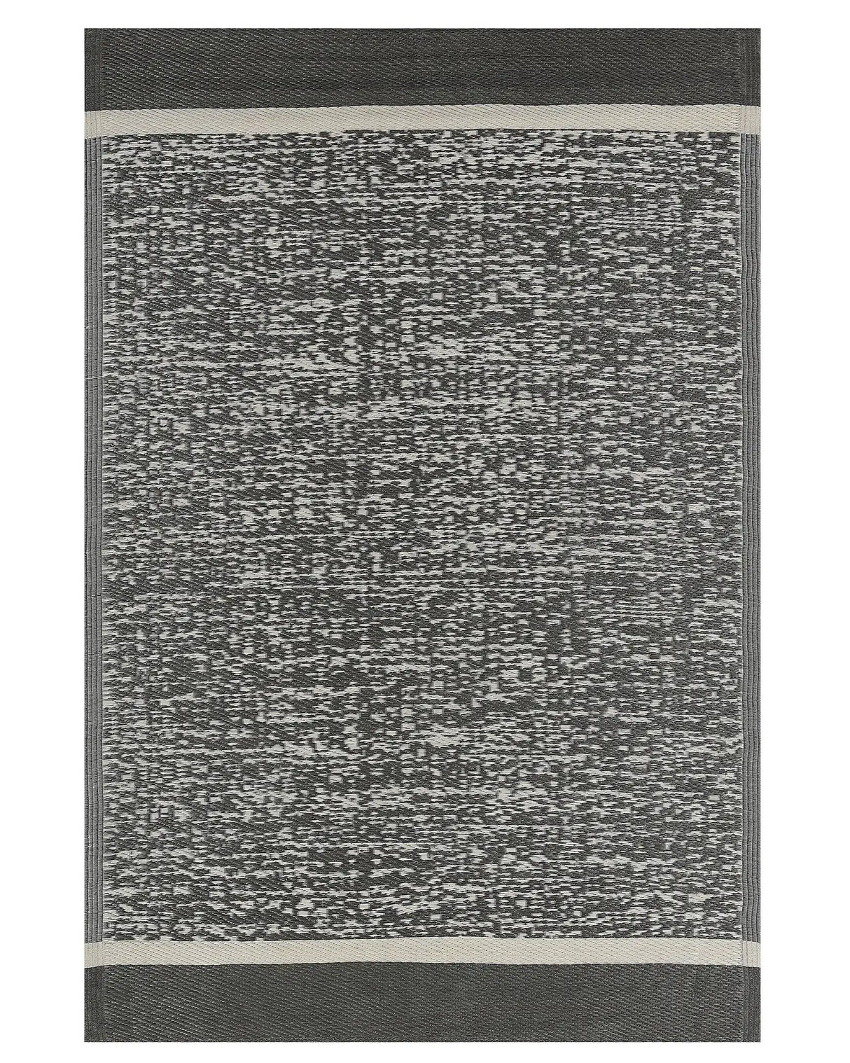 Outdoor Rug Mat Black and White Synthetic 120 x 180 cm Eco Friendly Modern Minimalist Beliani