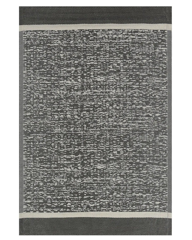 Outdoor Rug Mat Black and White Synthetic 120 x 180 cm Eco Friendly Modern Minimalist Beliani