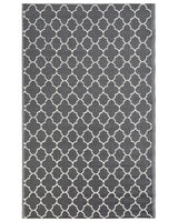Outdoor Area Rug Grey Synthetic Materials Rectangular 120 x 180 cm Quatrefoil Pattern Balcony Accessories Beliani