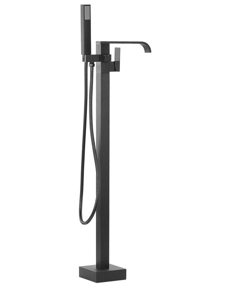 Bath Mixer Tap Black Chrome Freestanding Modern Beliani