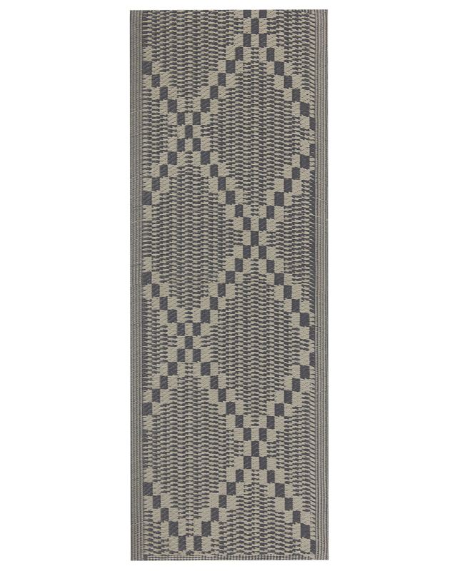 Outdoor Area Rug Taupe 60 x 105 cm Jacquard Woven Patio Terrace Indoor Living Room Beliani