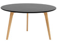 Coffee Table Black Oval Tripod Legs Solid Wood ø 80 cm Table Top Modern Contemporary Beliani