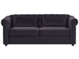 Chesterfield Sofa Bed Black Velvet Fabric Upholstery 3 Seater  Pull-Out with Mattress Contemporary Beliani