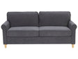 Sofa Grey Velvet Fabric Wooden Frame Pocket Springs Living Room 3 Seater  Beliani