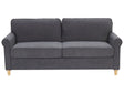Sofa Grey Velvet Fabric Wooden Frame Pocket Springs Living Room 3 Seater  Beliani