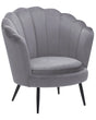 Armchair Grey Velvet Novelty Shape Metal Legs Retro Beliani