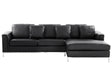 Corner Sofa Black Leather Upholstered L-shaped Left Hand Orientation Beliani