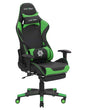 Gaming Chair Black and Green Faux Leather Swivel Adjustable Armrests and Height Footrest Modern Beliani