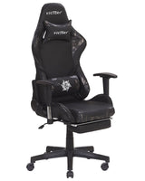 Gaming Chair Black Camo Faux Leather Swivel Adjustable Armrests and Height Footrest Modern Beliani