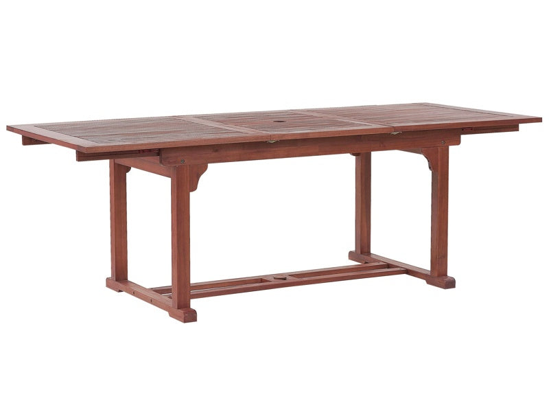 Outdoor Dining Table Dark Acacia Wood 160/220 x 90 cm Extendable Top Beliani