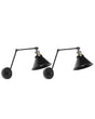 Set of 2 Wall Lamps Black Metal Sconce Adjustable Arm Industrial Beliani