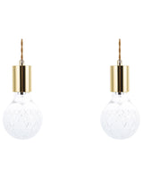 Set of 2 Pendant Lamps Glass Gold Minimalist Industrial Light Bulb Beliani