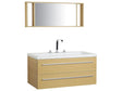 Bathroom Vanity Unit Beige and Silver 2 Drawers Mirror Modern Beliani