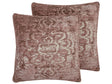 Set of 2 Decorative Cushions Pink Oriental Pattern 45 x 45 cm Distressed Vintage Glamour Decor Accessories Beliani
