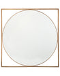 Round Wall Mirror in Square Frame Gold  81 x 81 cm Bathroom Living Room Glam Beliani