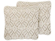 Decorative Cushion Beige Cotton Macram 50 x 50 cm Rope Boho Retro Decor Accessories Beliani