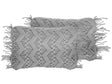 Set of 2 Decorative Cushions Grey Cotton Macramé 30 x 45 cm with Tassels Rope Boho Retro Decor Accessories Beliani