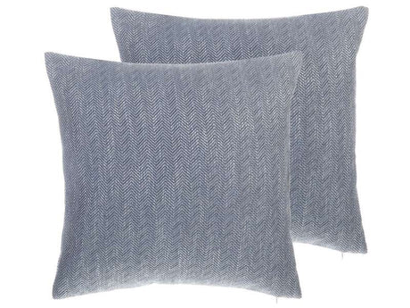 Set of 2 Decorative Cushions Grey Chevron Pattern 45 x 45 cm Geometric Decor Accessories Beliani