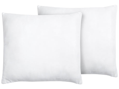 Set of 2 Bed Pillows White Microfibre 80 x 80 cm Soft Beliani