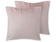 Set of 2 Decorative Cushions Pink Velvet Diamond Quilted 45 x 45 cm Glamour Beliani