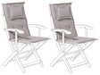 Outdoor Chair Replacement Cushions Set Taupe Fabric UV Resistant Thickly Padded 2 Pillows Beliani