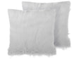 Set of 2 Decorative Cushions White Faux Fur Shaggy 45 x 45 cm Beliani