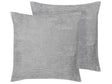 Set of 2 Decorative Cushions Grey Cord 45 x 45 cm Striped Modern Minimalist Decor Accessories Beliani