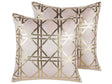 Set of 2 Decorative Cushions Pink Diamond Geometric Pattern 45 x 45 cm Foil Print Glamour Decor Accessories Beliani