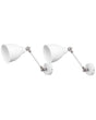 2 Wall Lamps Set White Metal Adjustable Light Position Swing Arm Modern Beliani