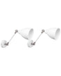 2 Wall Lamps Set White Metal Adjustable Light Position Swing Arm Modern Beliani