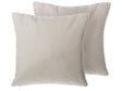 Set of 2 Decorative Cushions Beige Linen Studded 45 x 45 cm Rivets Minimalist Modern Decor Accessories Beliani