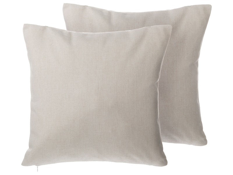 Set of 2 Decorative Cushions Beige Linen Studded 45 x 45 cm Rivets Minimalist Modern Decor Accessories Beliani