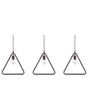 Set of 3 Ceiling Lamps Brown Metal Triangle Shade Pendant Industrial Beliani