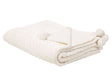 Blanket Cream Throw 150 x 200 with Pom Poms Popcorn Texture Soft Coverlet Beliani