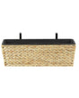 Plant Pot Beige Water Hyacinth Weave Rectangular 60 x 20 cm Synthetic with Drain holes Beliani