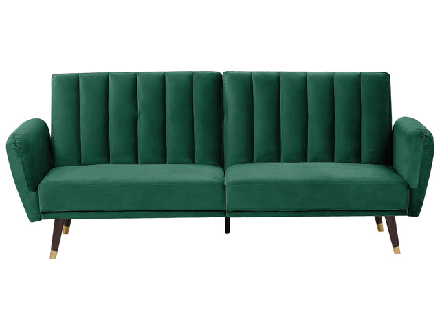 Sofa Bed Green Sleeper Convertible Velvet Upholstery Elegant Glam Modern Living Room Bedroom Beliani