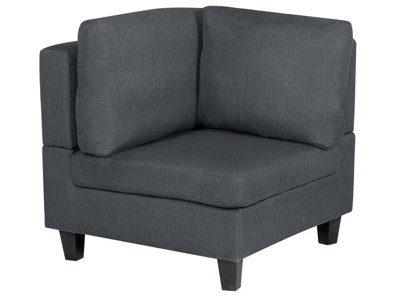 1-Seat Corner Section Dark Grey Fabric Upholstered Armchair Module Piece Beliani