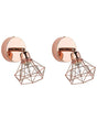 Set of 2 Wall Lamps Copper Metal Cage Shade Adjustable Light Position Modern Beliani