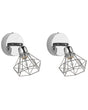 Wall Lamp Silver Metal Cage Shade Adjustable Light Position Modern Beliani