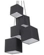 5-Light Cluster Pendant Black Lamp Square Fabric Shades Beliani