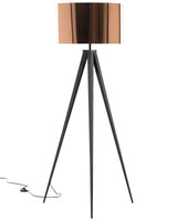 Floor Lamp Copper PVC 156H cm Black Metal Tripod Legs Drum Shade Modern Beliani