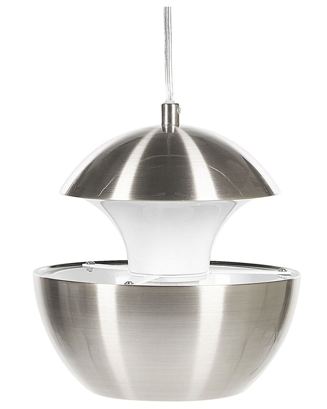 Pendant Lamp Silver Metal White Inner Modern Design Hanging Kitchen Lighting Beliani